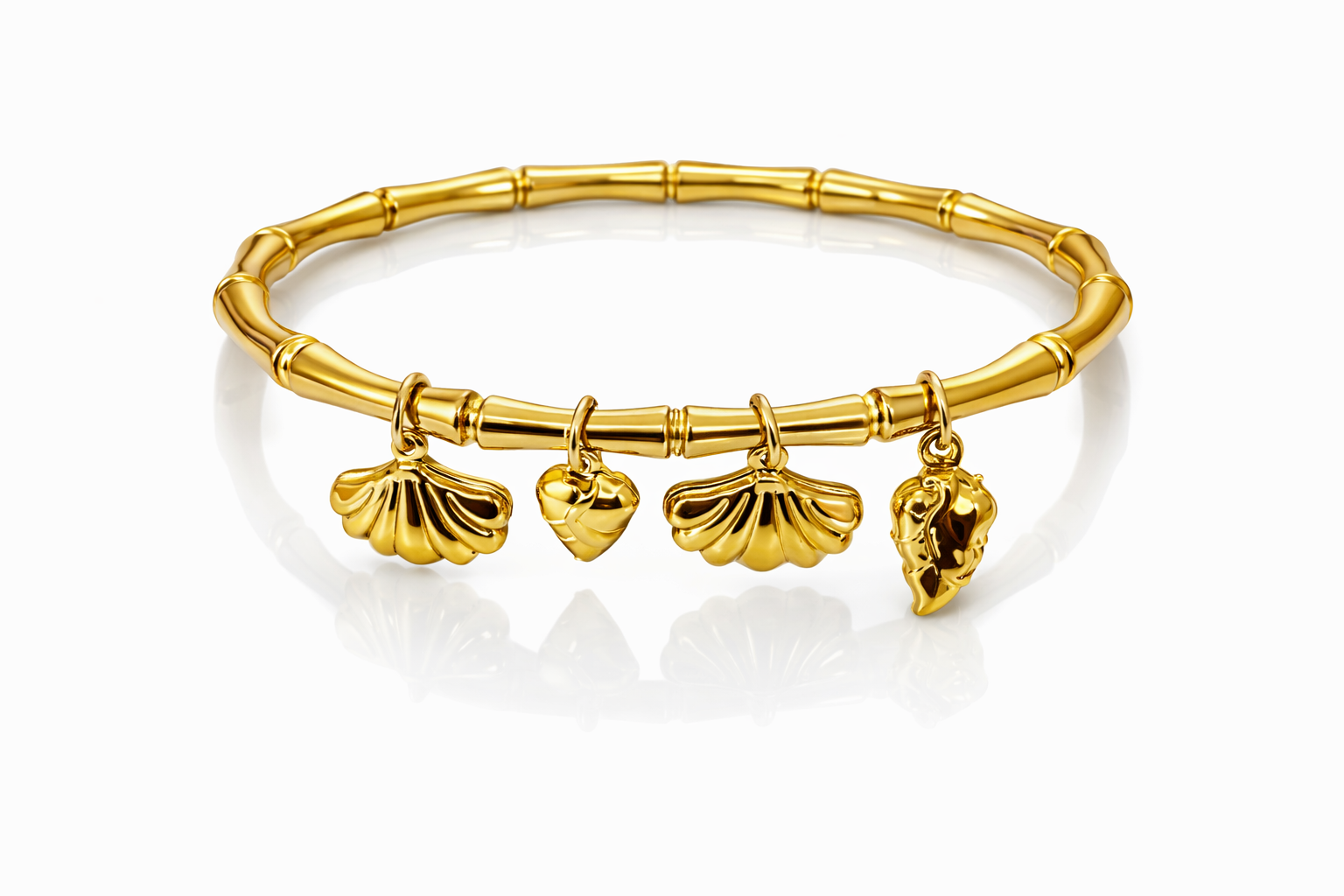 Golden Tide Charm Bangle
