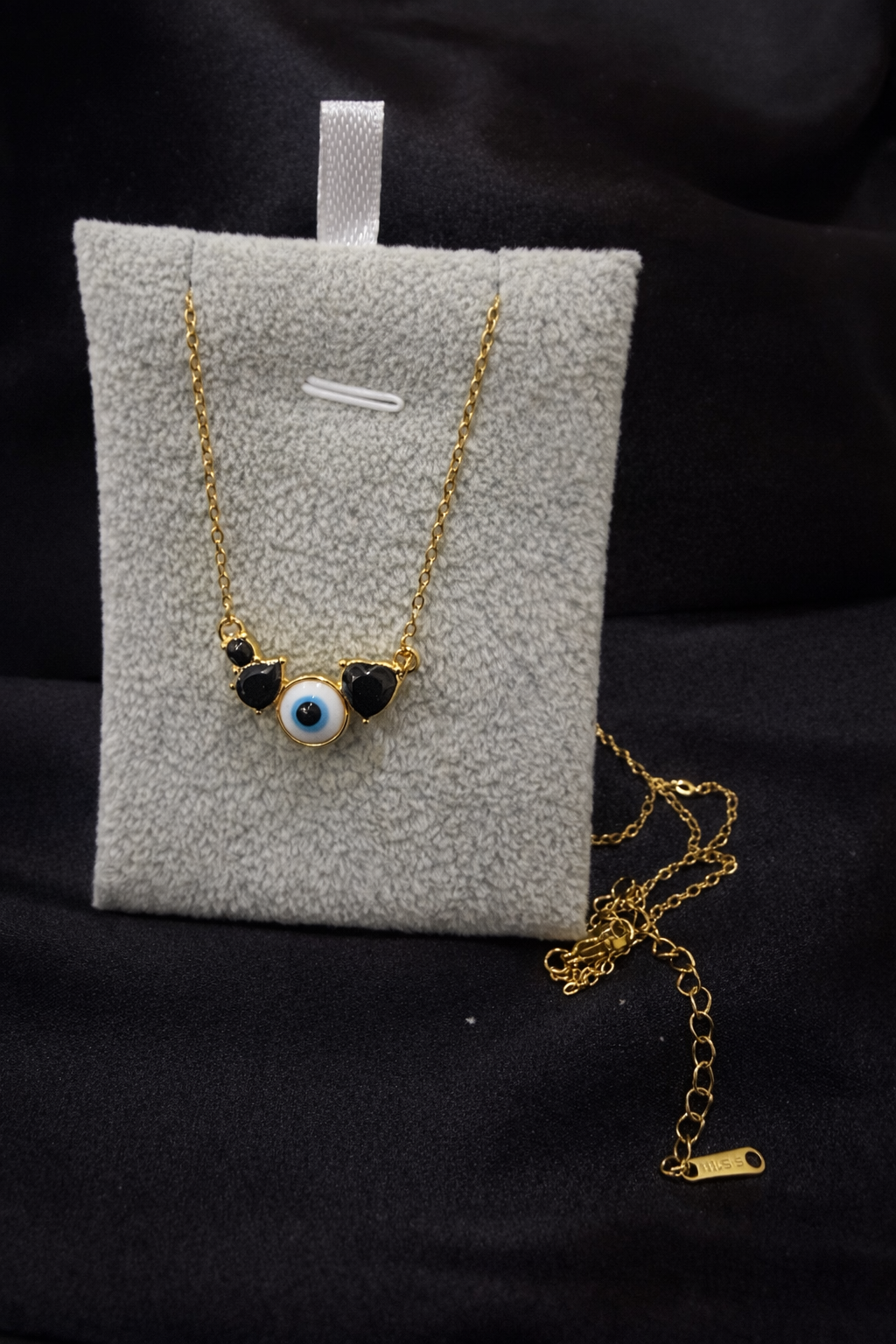 Evil Eye Heart Charm Necklace