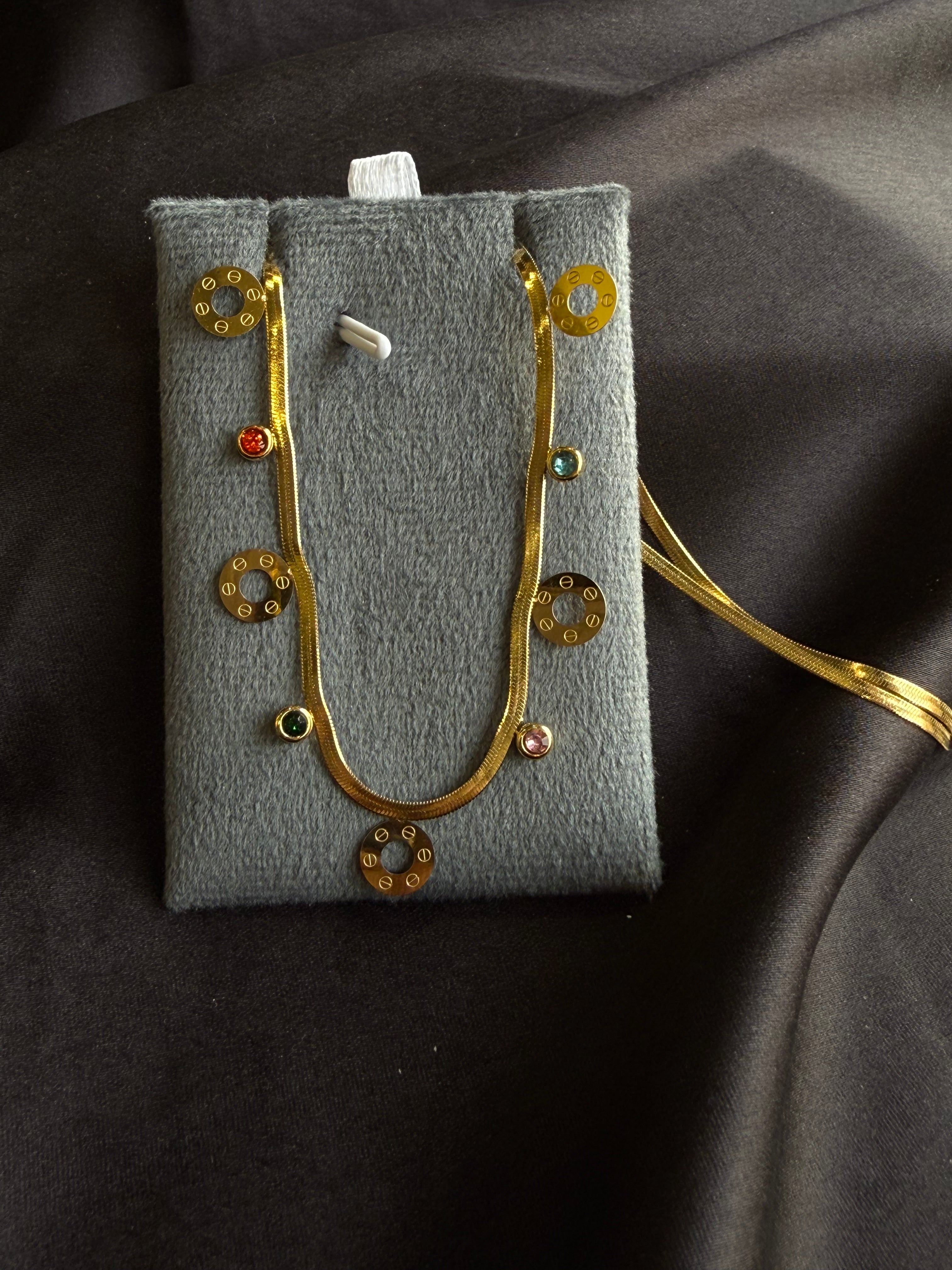 Gold Charm Gold Snake Chain Necklace