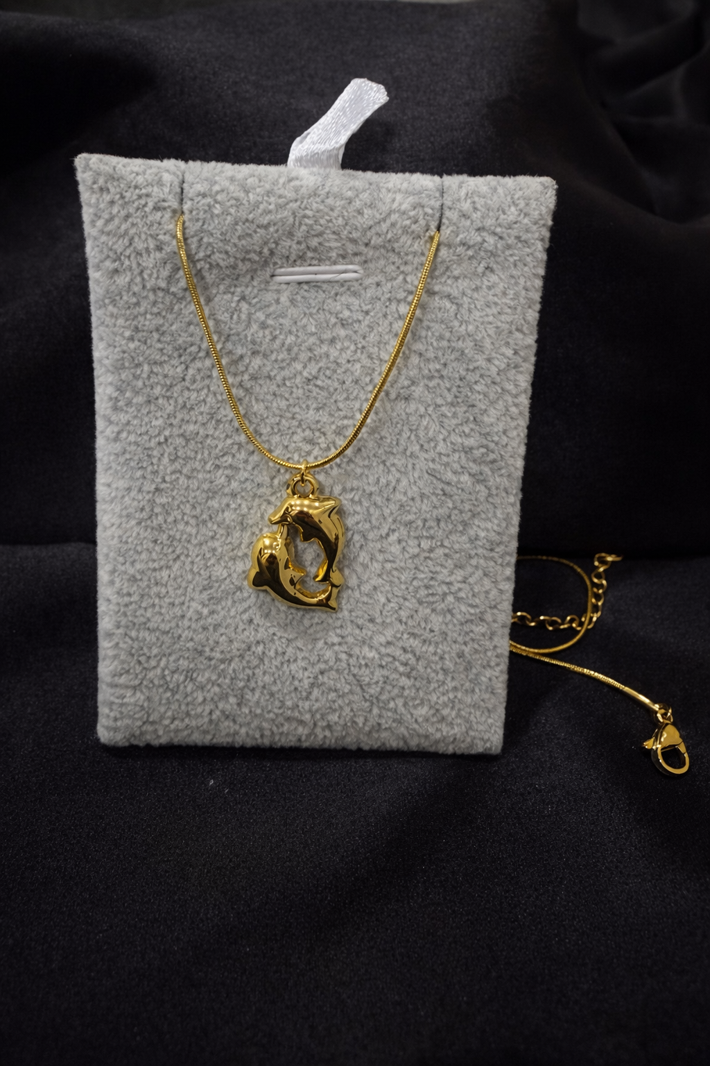 Golden Dolphin Charm Necklace