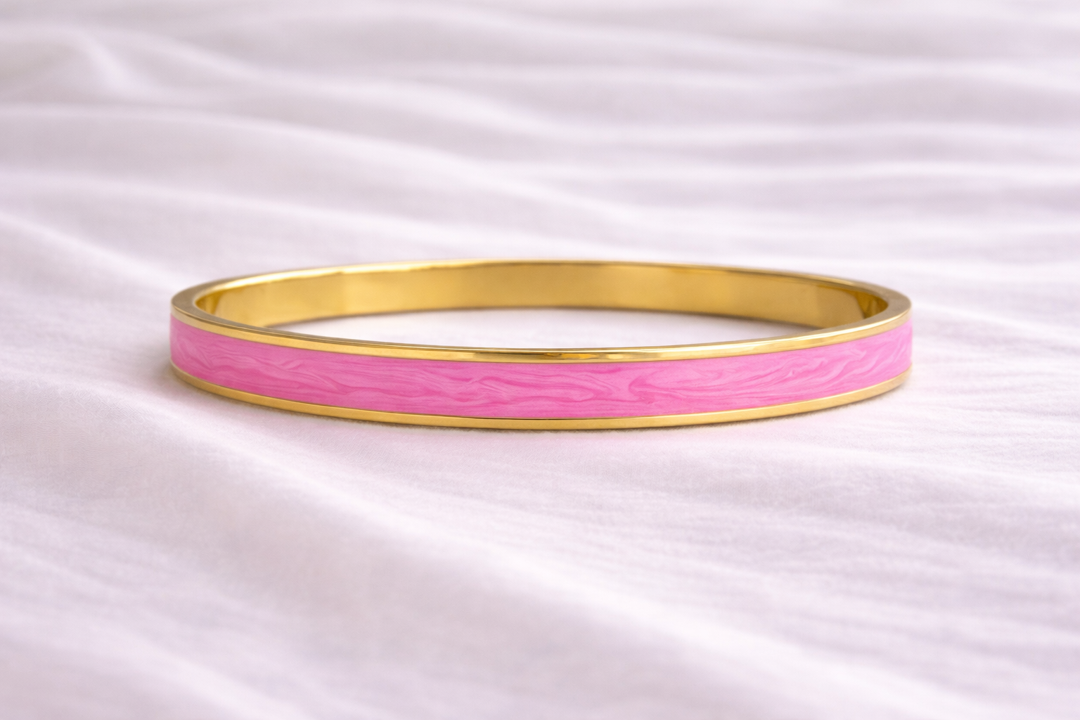 Slim Enamel Gold Bangle