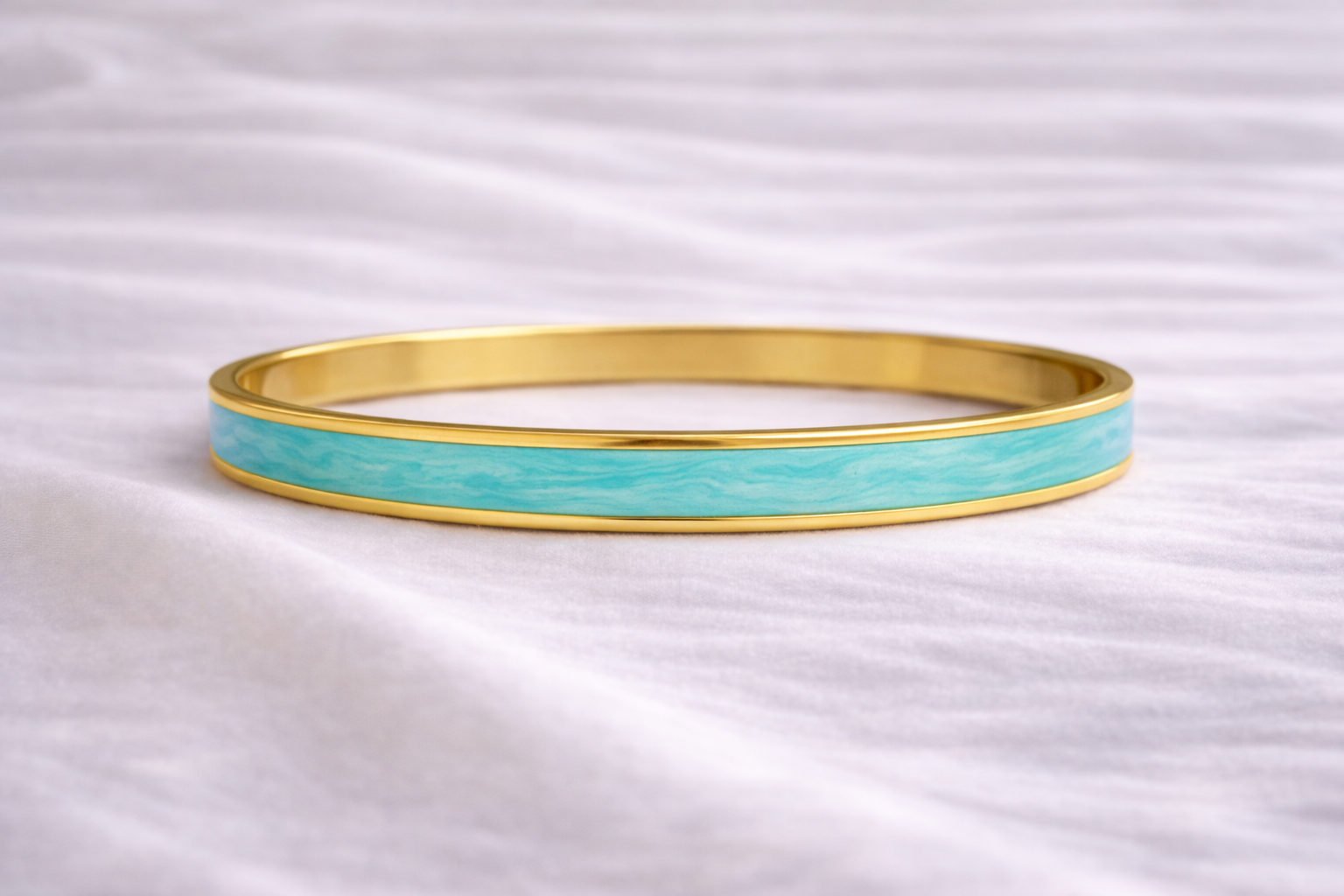 Slim Enamel Gold Bangle