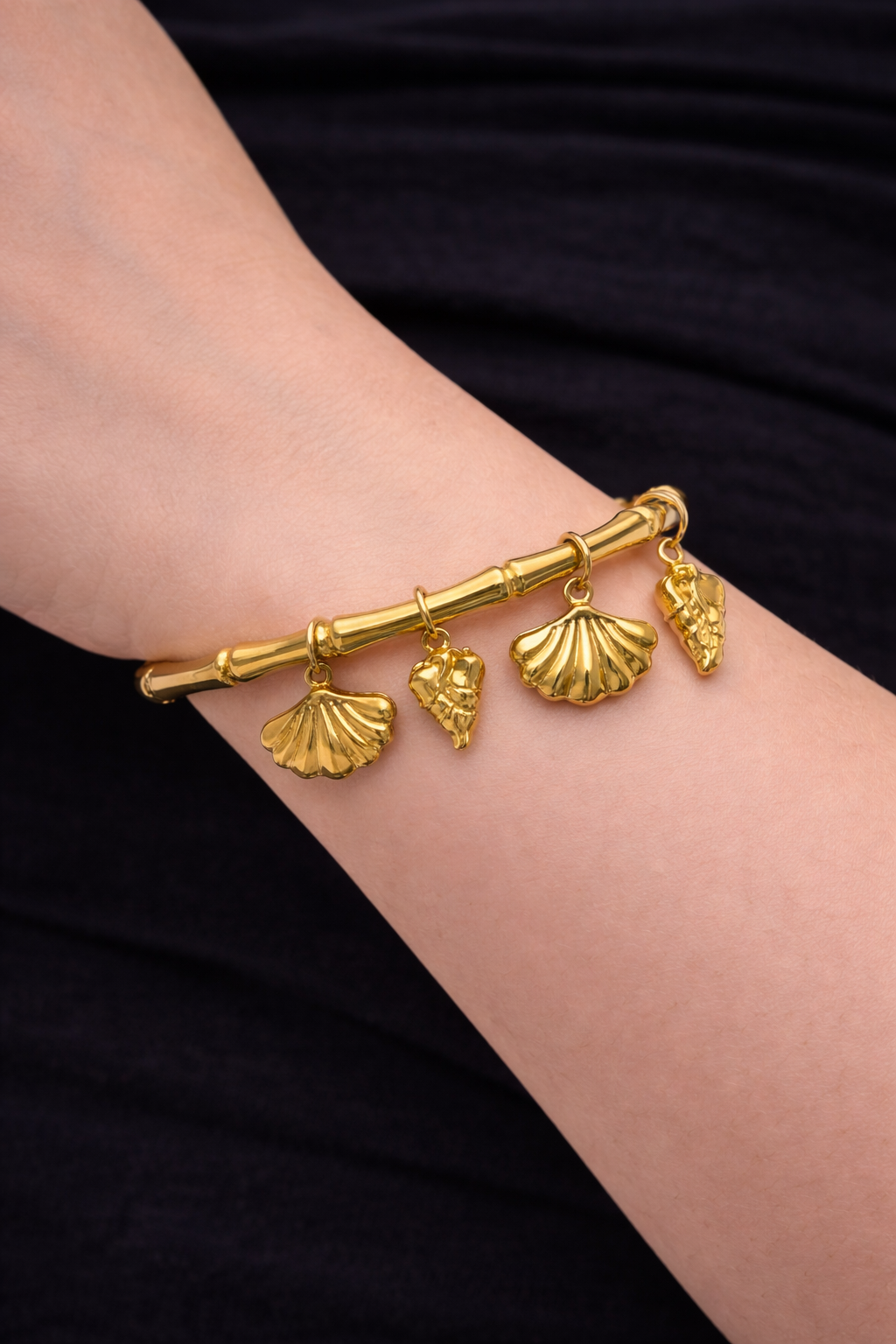 Golden Tide Charm Bangle
