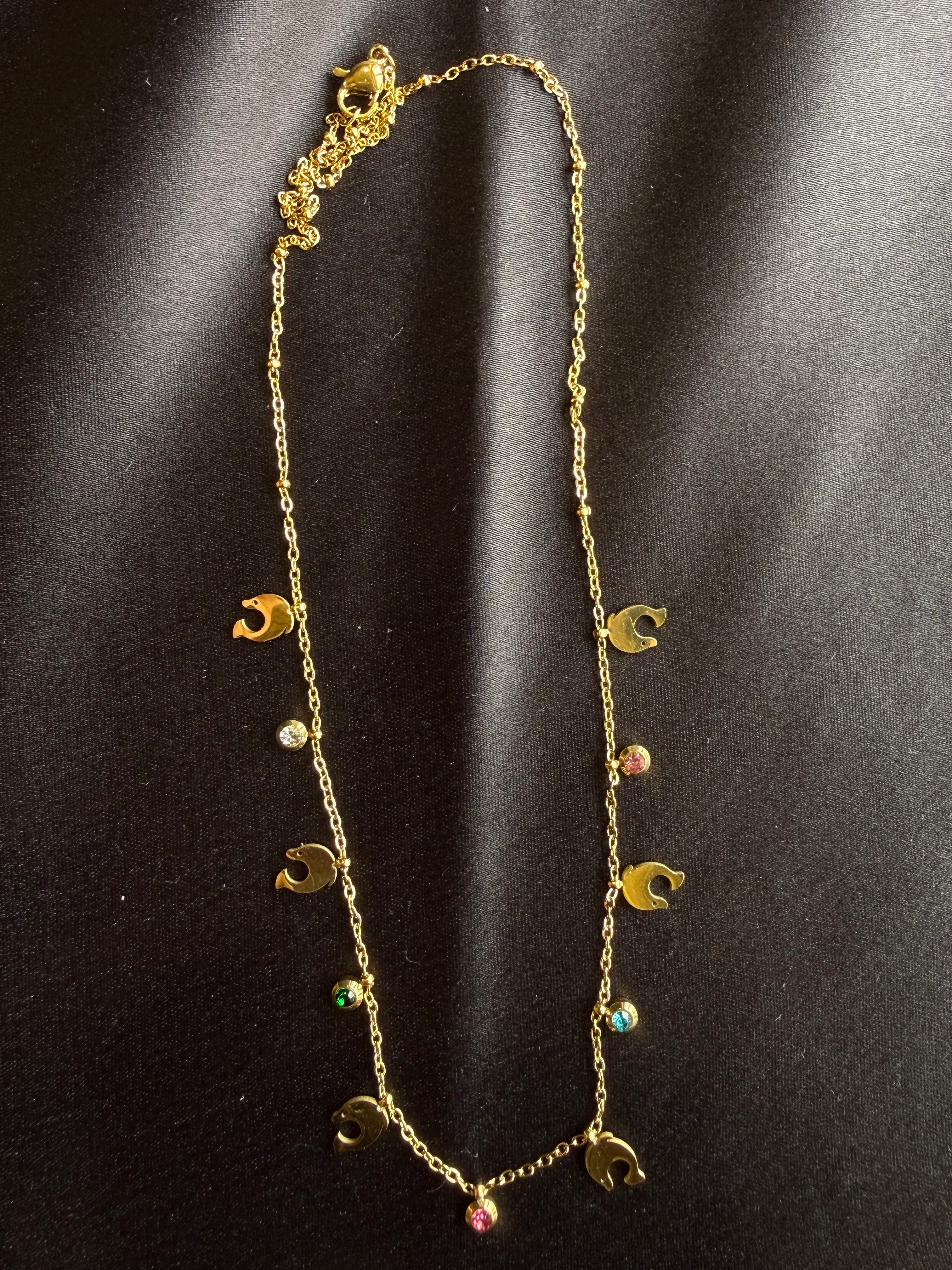 Dolphin Charm Gold Necklace