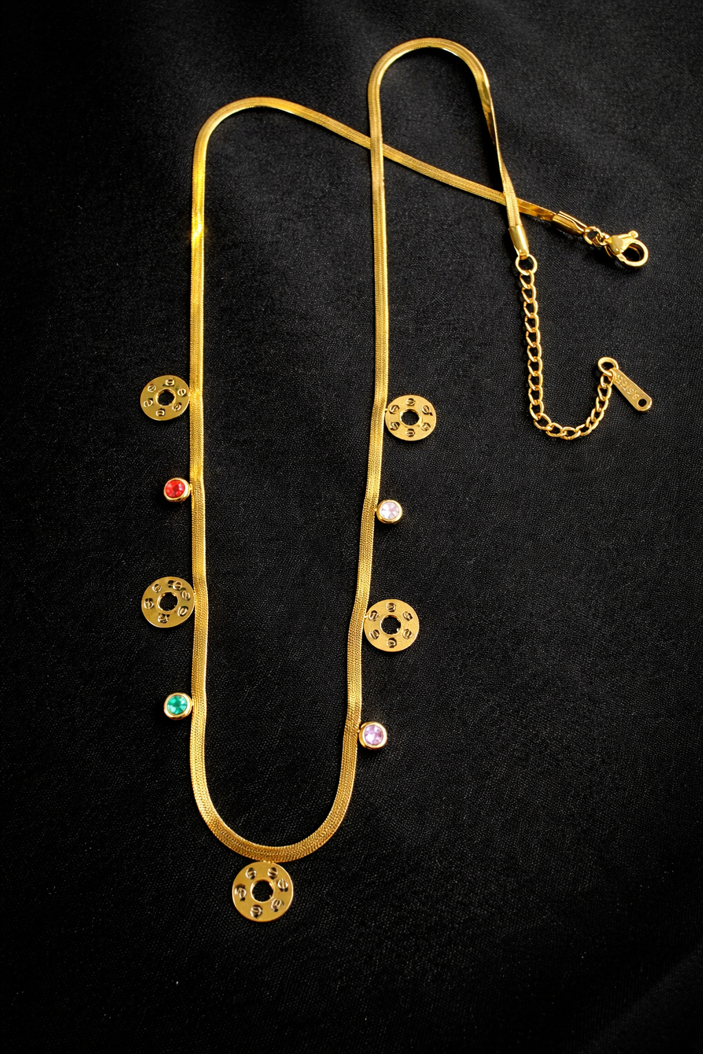 Gold Charm Gold Snake Chain Necklace