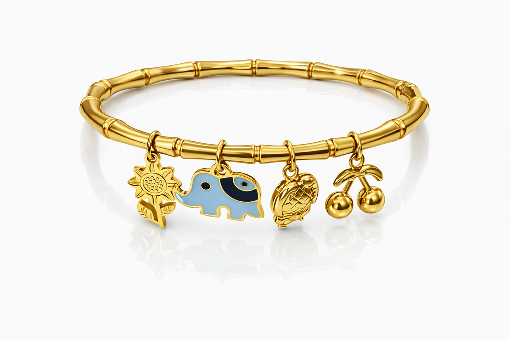 Golden Lucky Charm Bangle