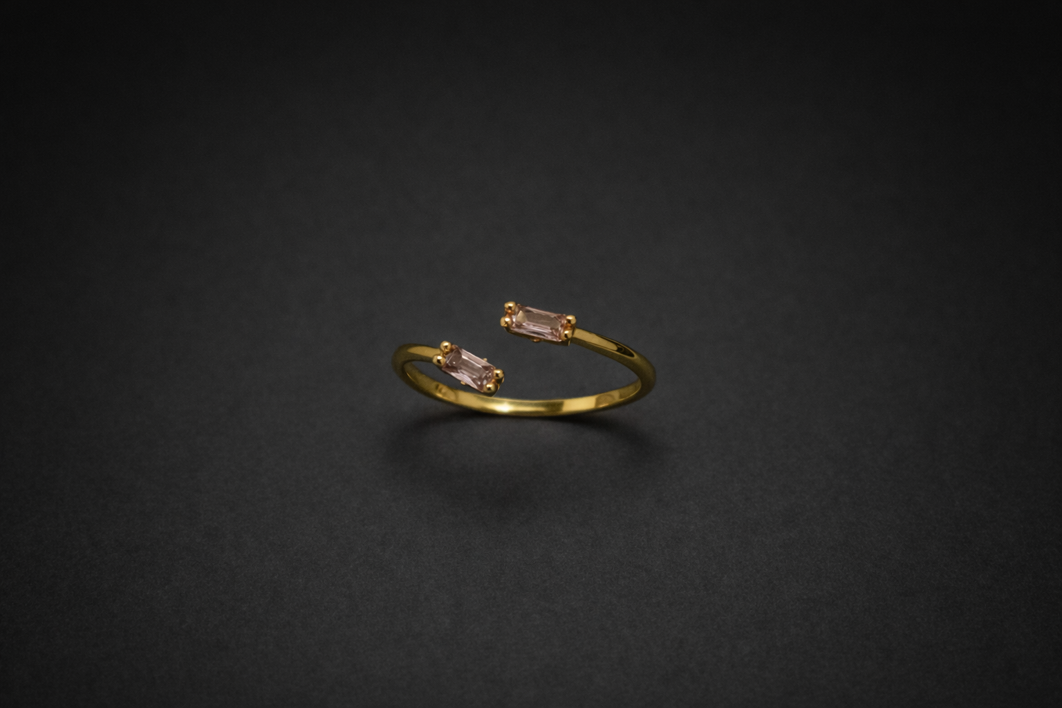 Blush Baguette Duo Ring