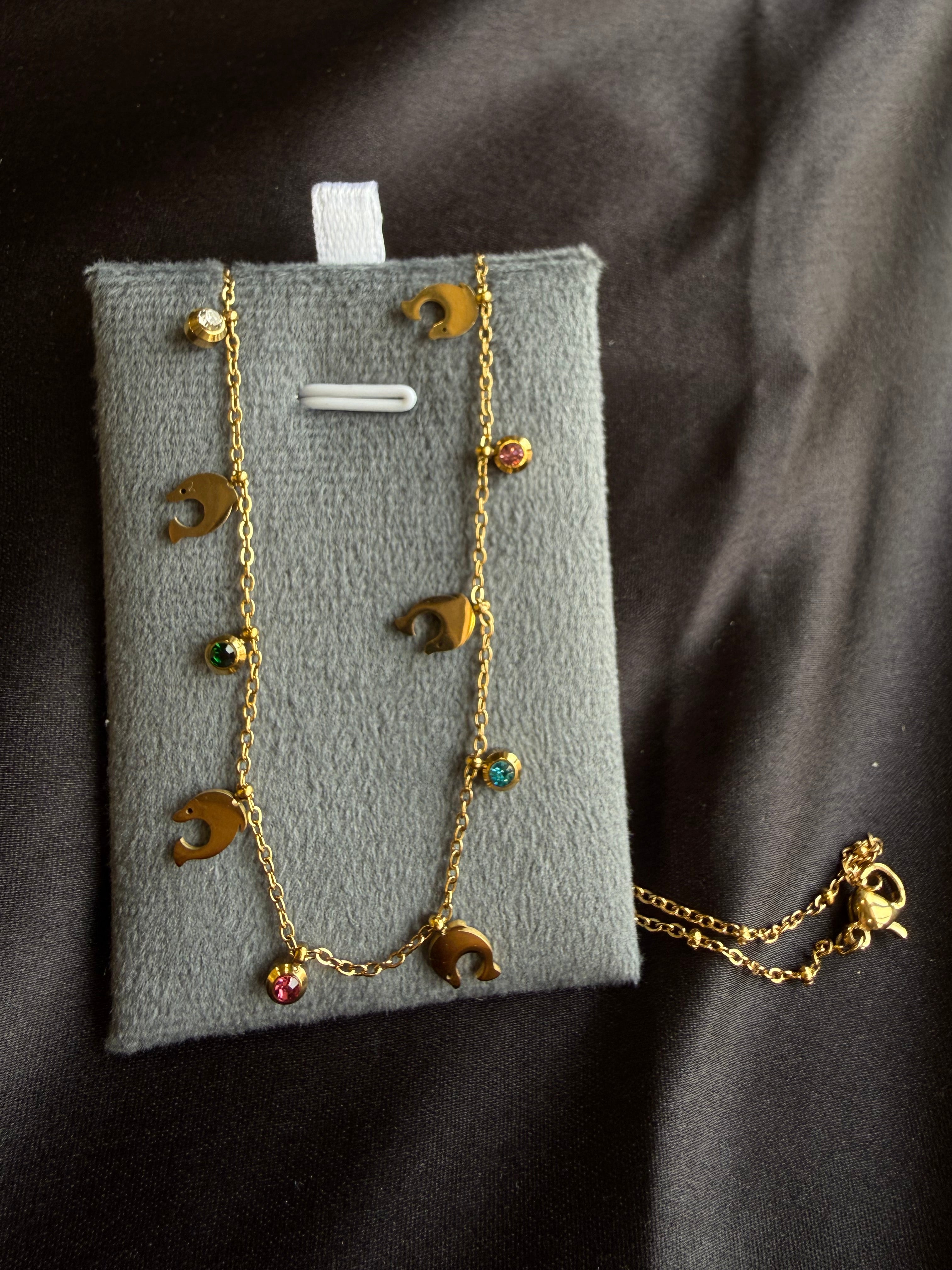 Dolphin Charm Gold Necklace