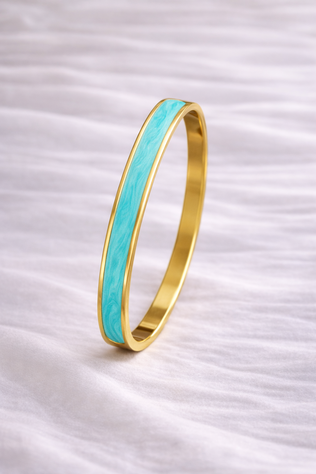 Slim Enamel Gold Bangle