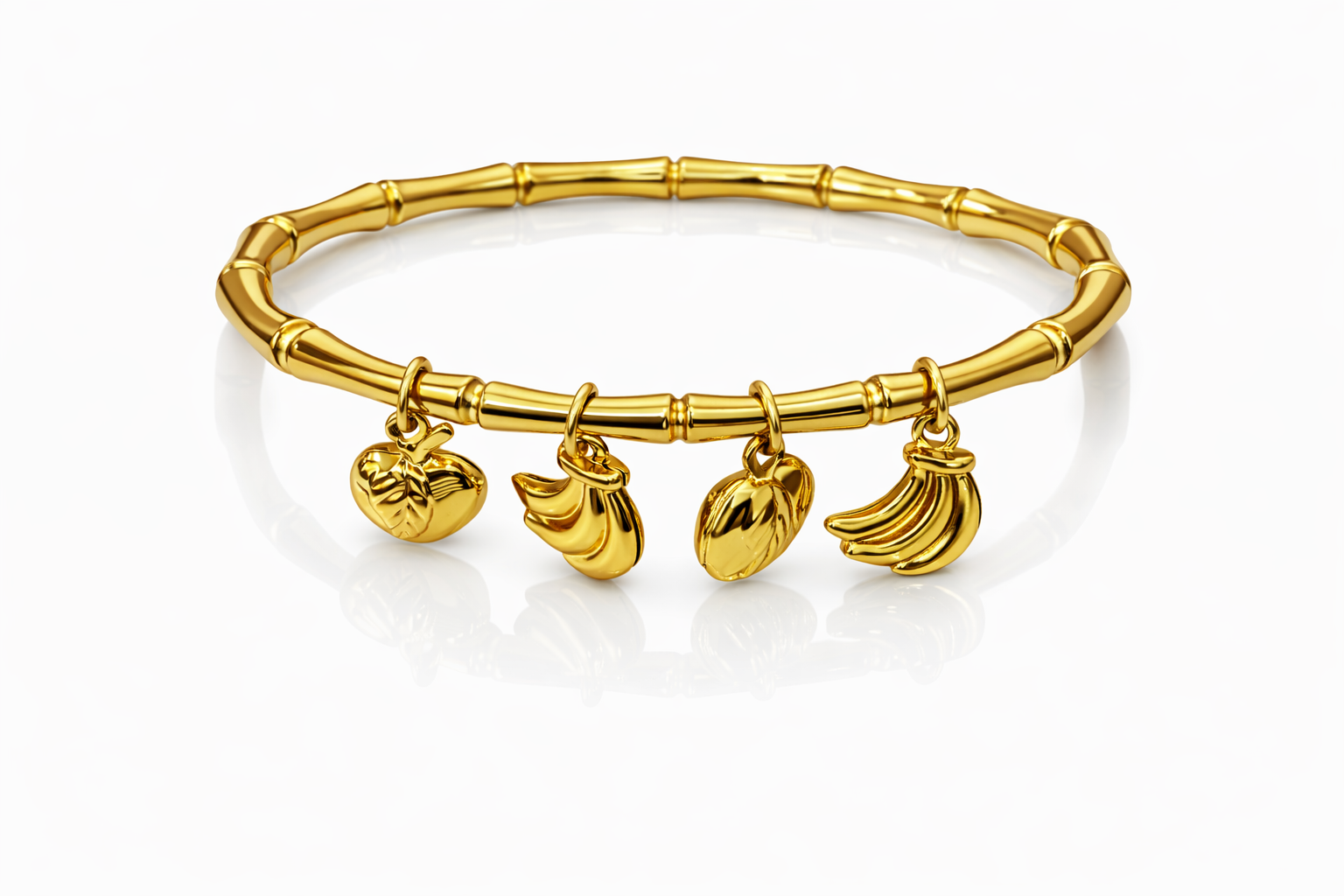 Fruit Delight Gold Charm Bangle