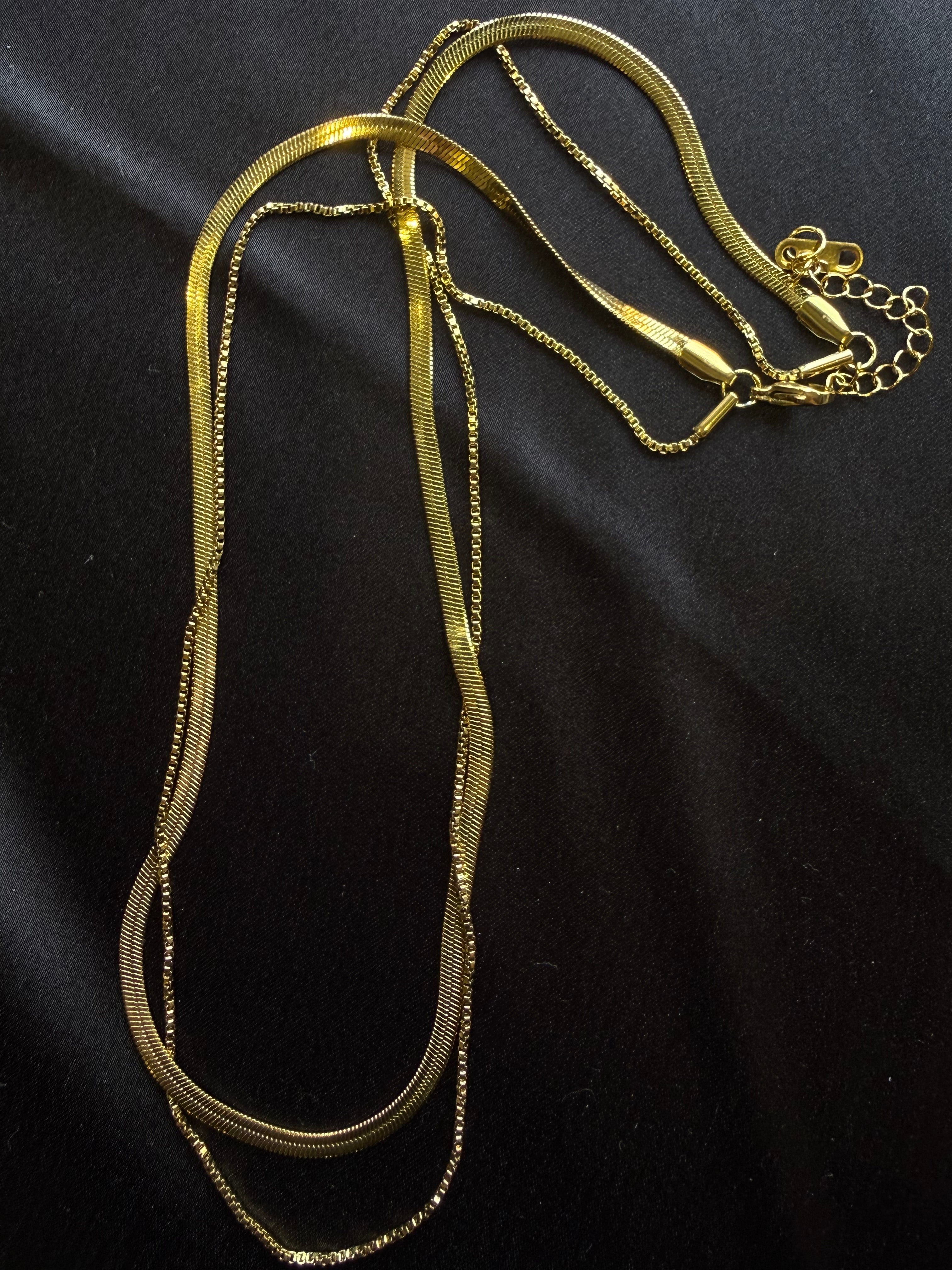 Golden Duo Layered Chain Necklace