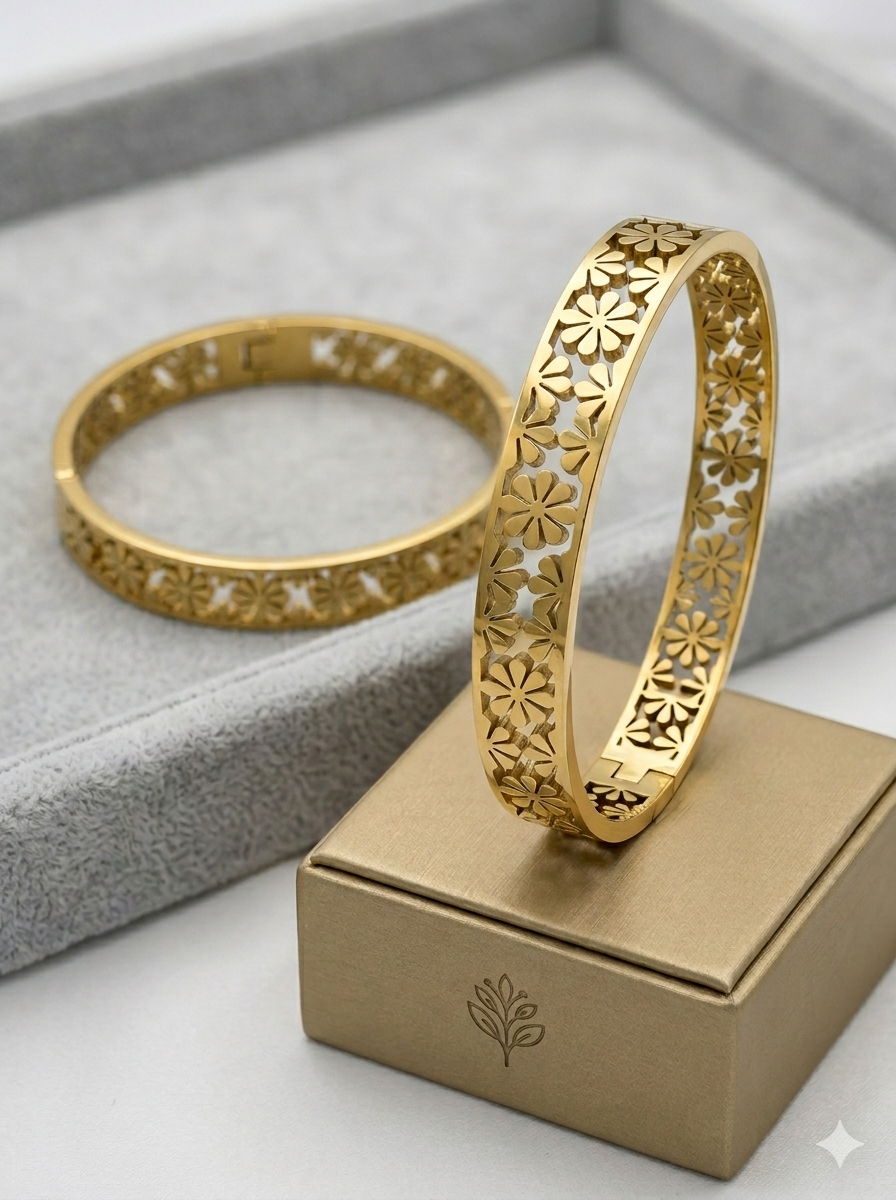Golden Blossom Bangle
