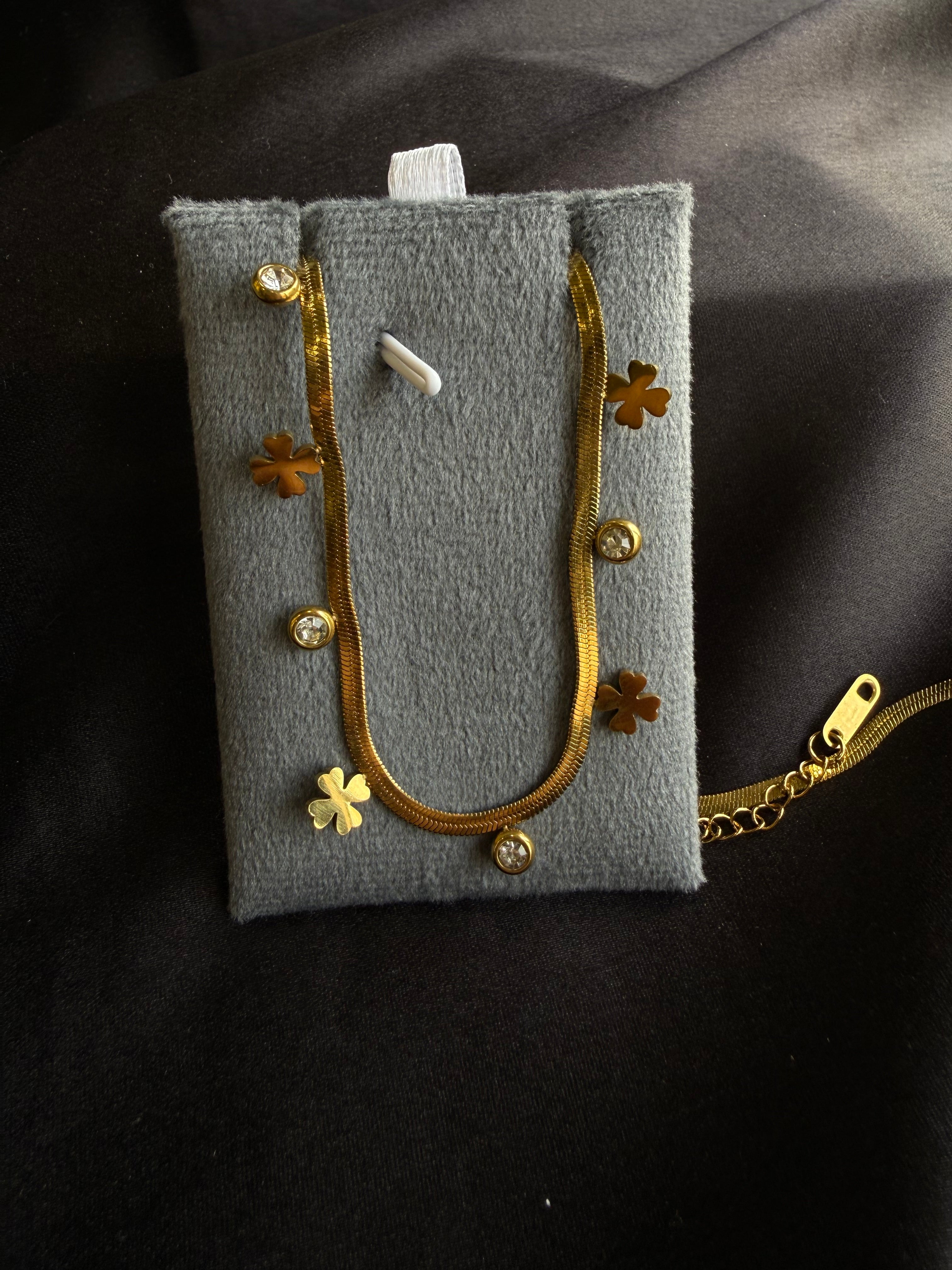 Gold Charm Gold Snake Chain Necklace