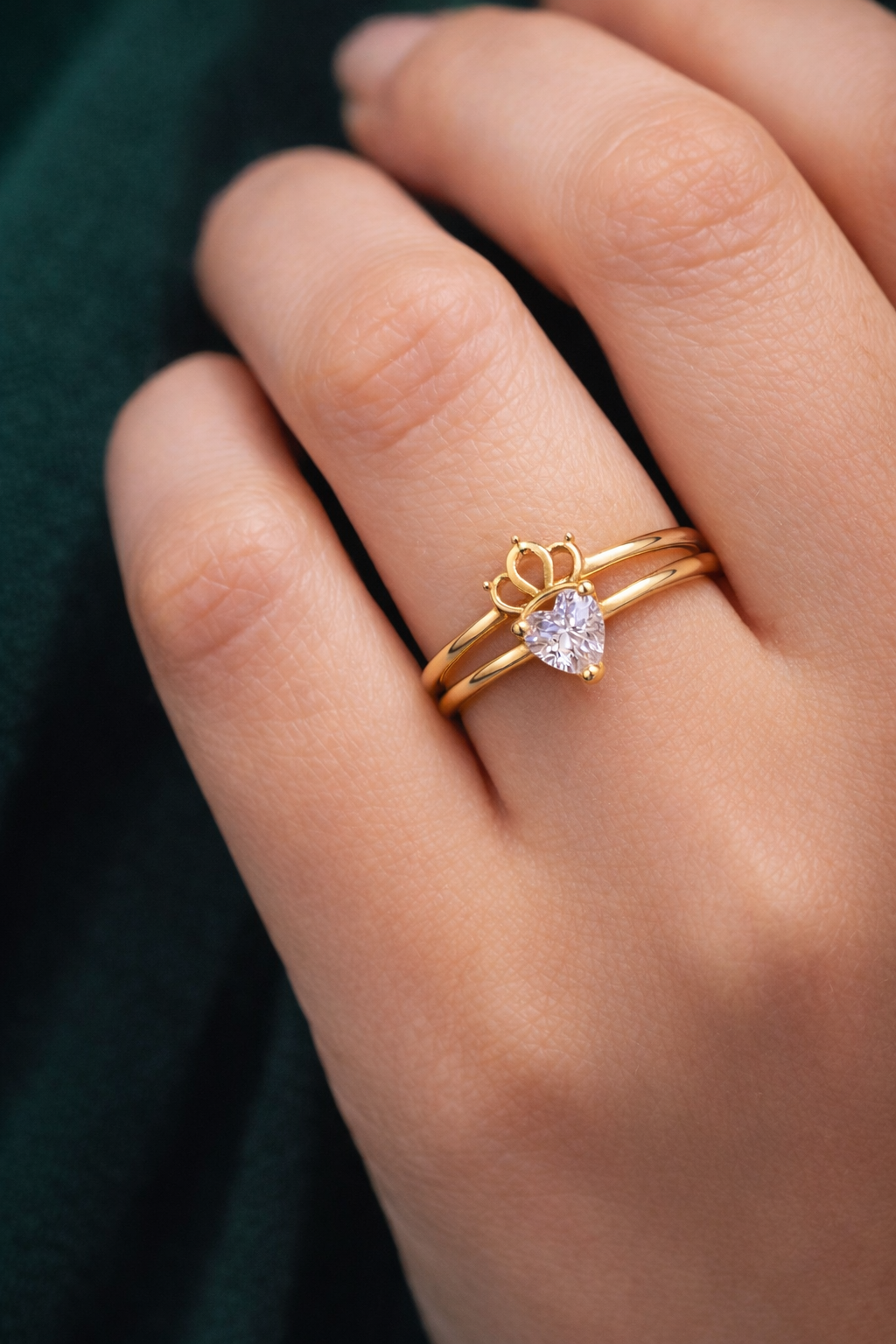 Princess Heart Crown Ring