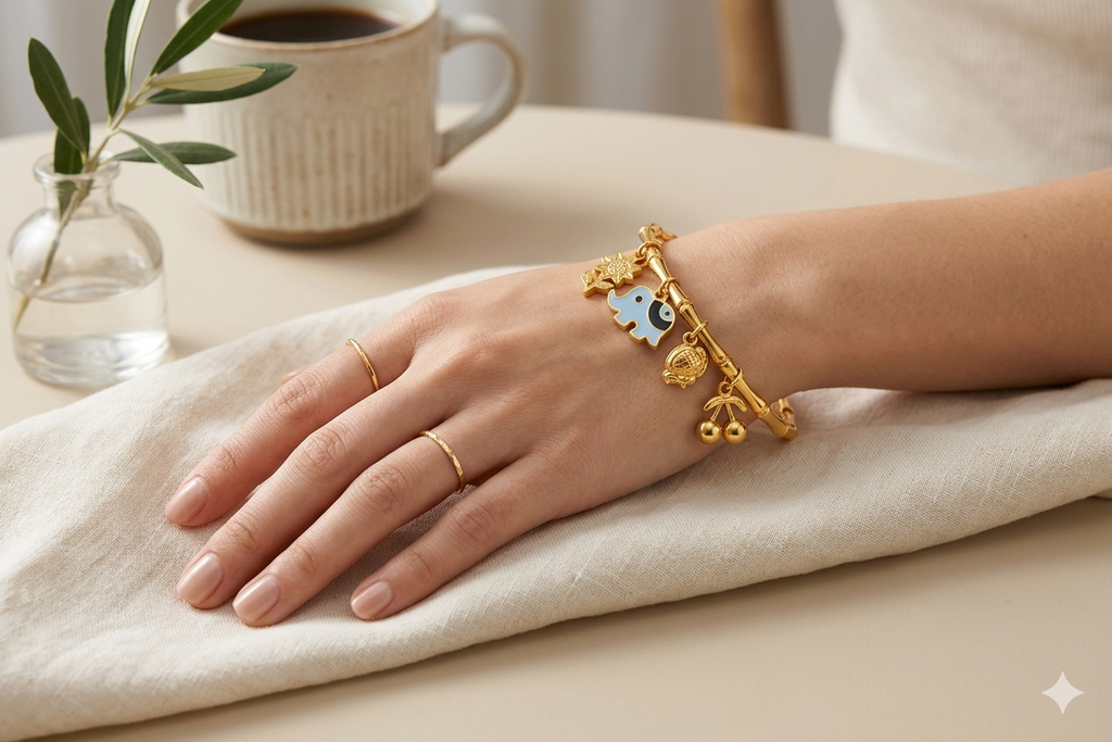 Golden Lucky Charm Bangle