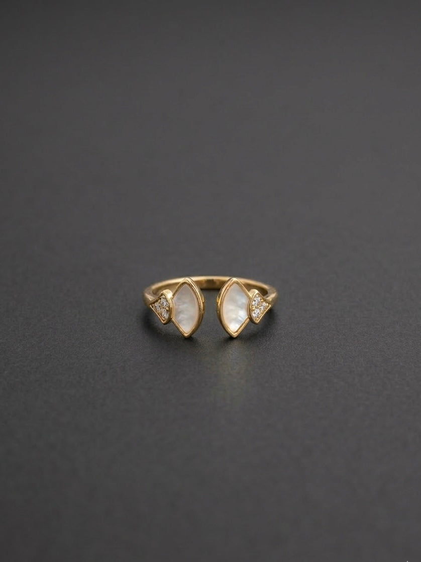 Aurora Twin Leaf Ring