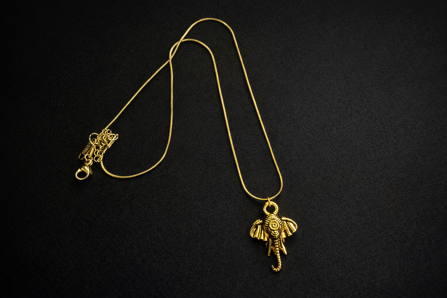 Golden Elephant Pendant Necklace