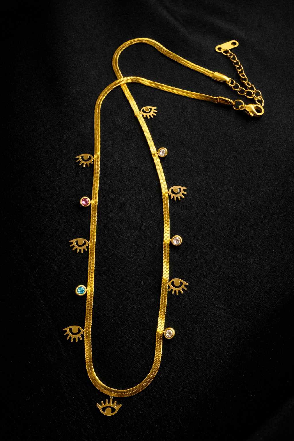 Gold Charm Gold Snake Chain Necklace