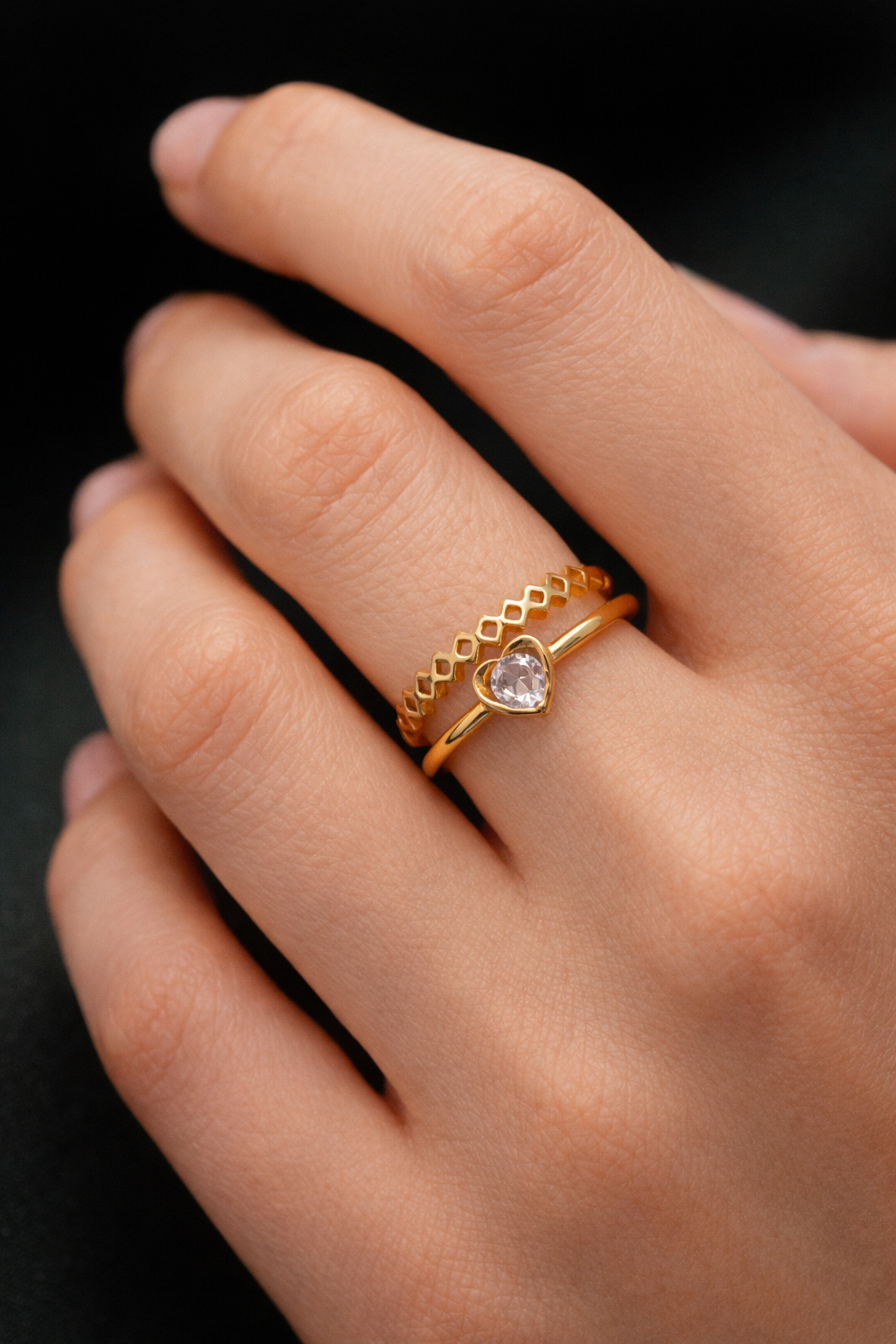 Love Spark Double Band Ring