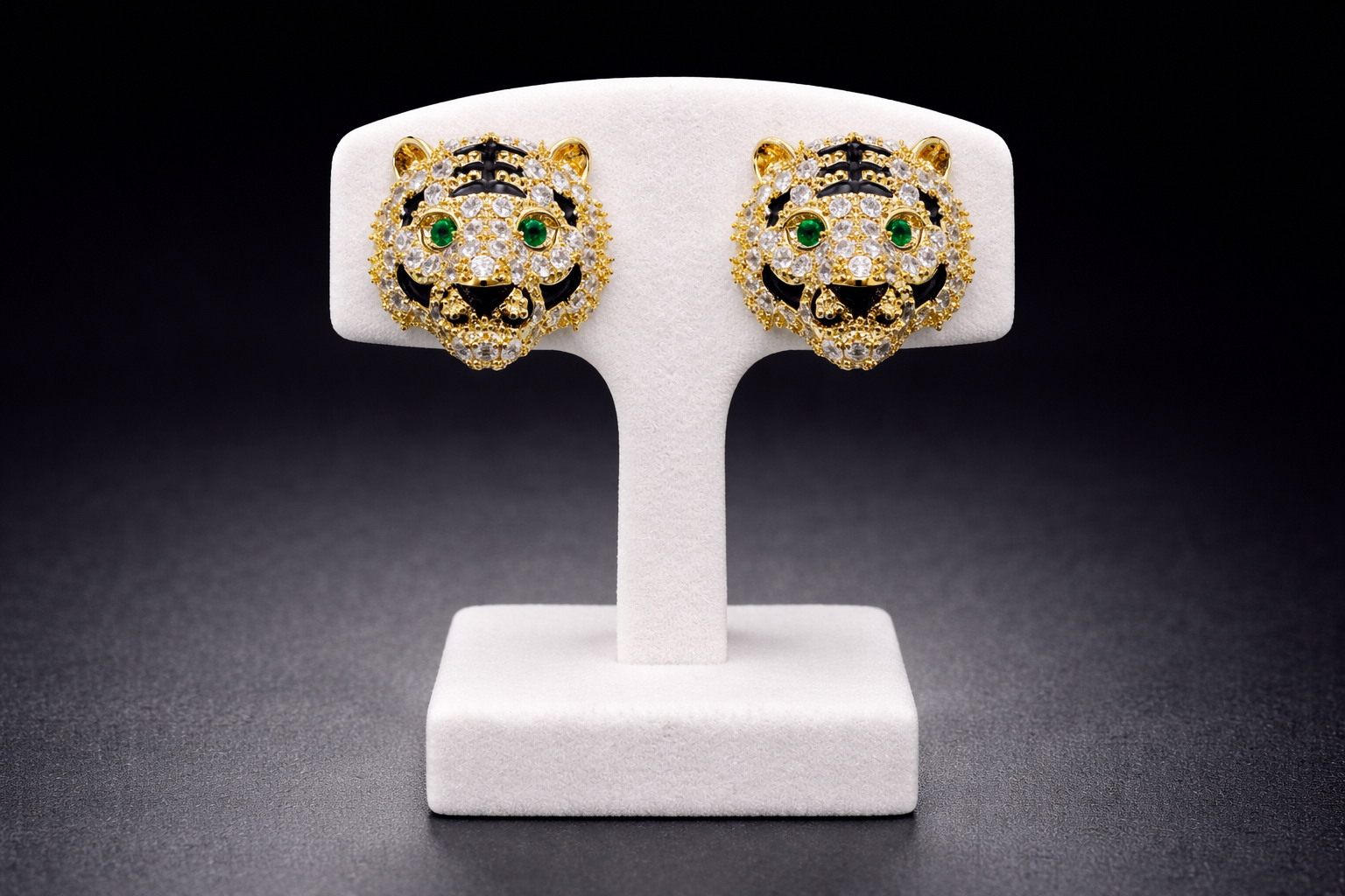 Royal Tiger Crystal Stud Earrings