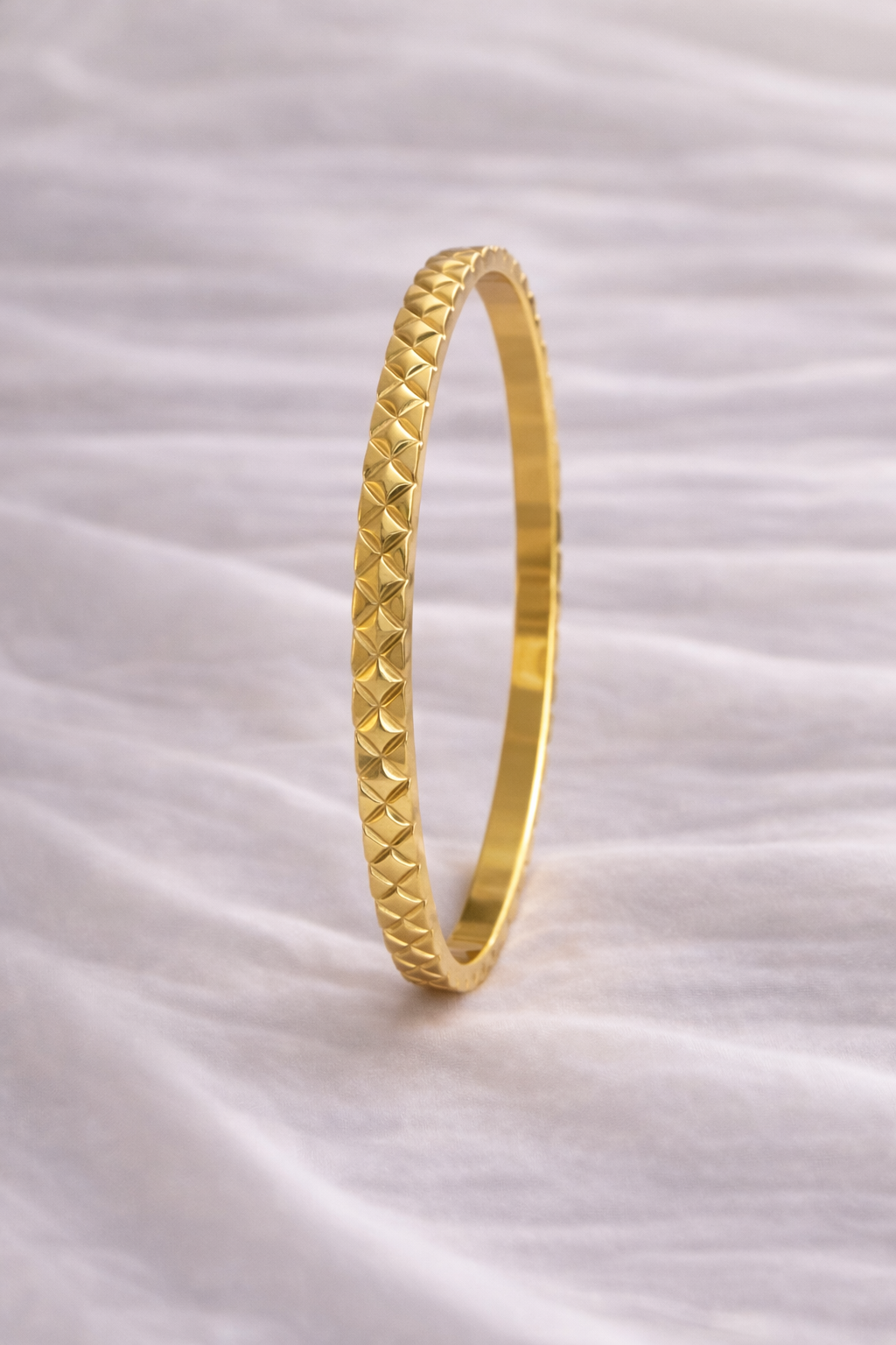 Textured Gold Everyday Bangle