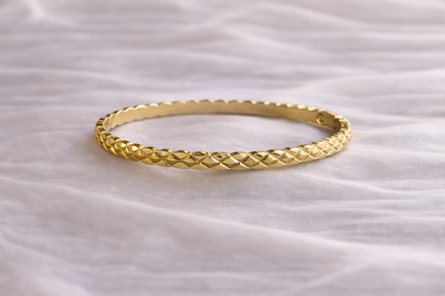 Textured Gold Everyday Bangle
