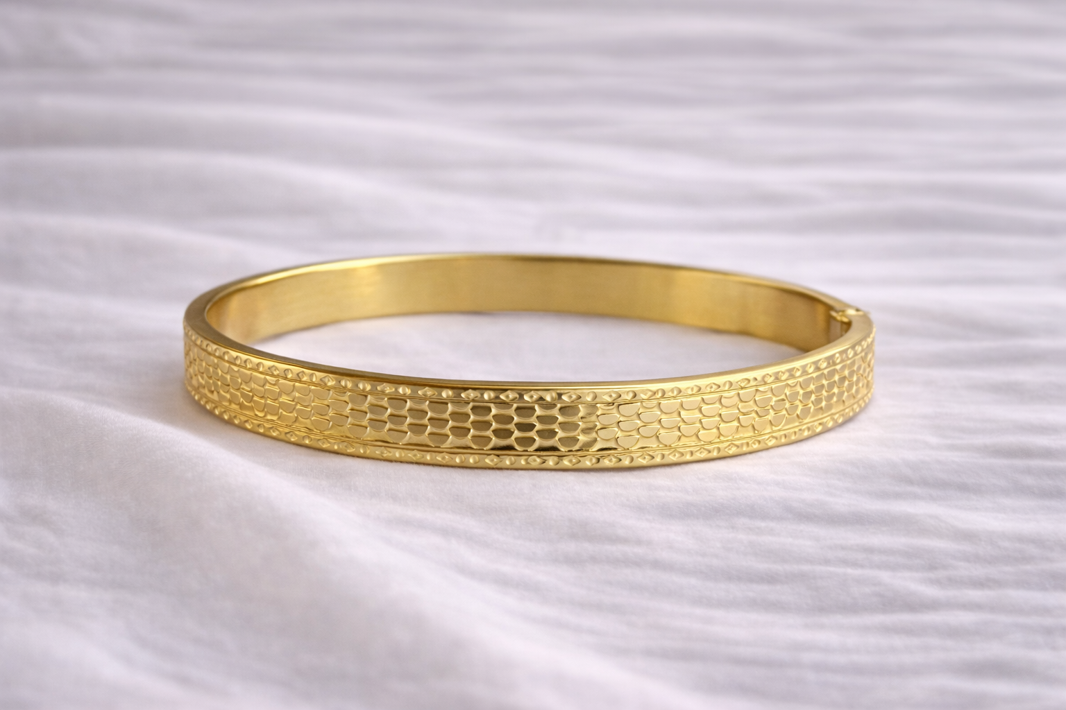 Textured Gold Finish Bangle