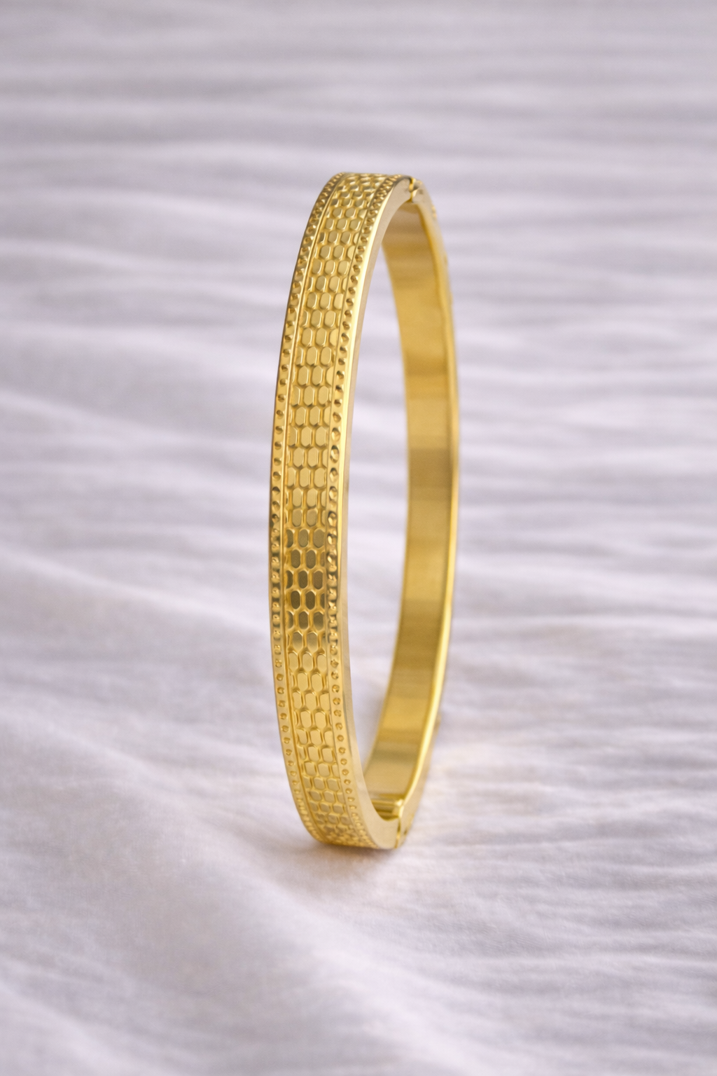 Textured Gold Finish Bangle