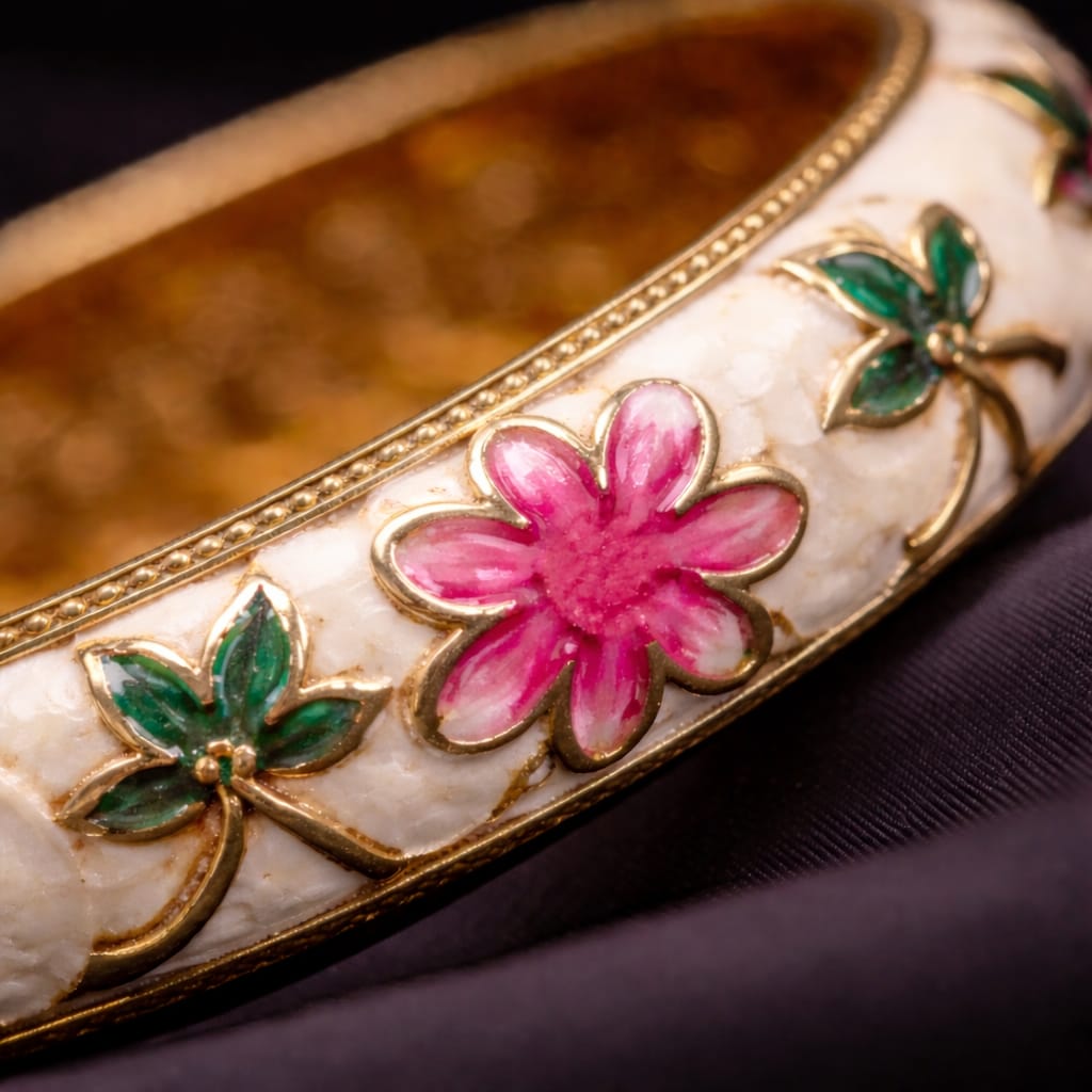 Vine Garden Meenakari Gold Bangles