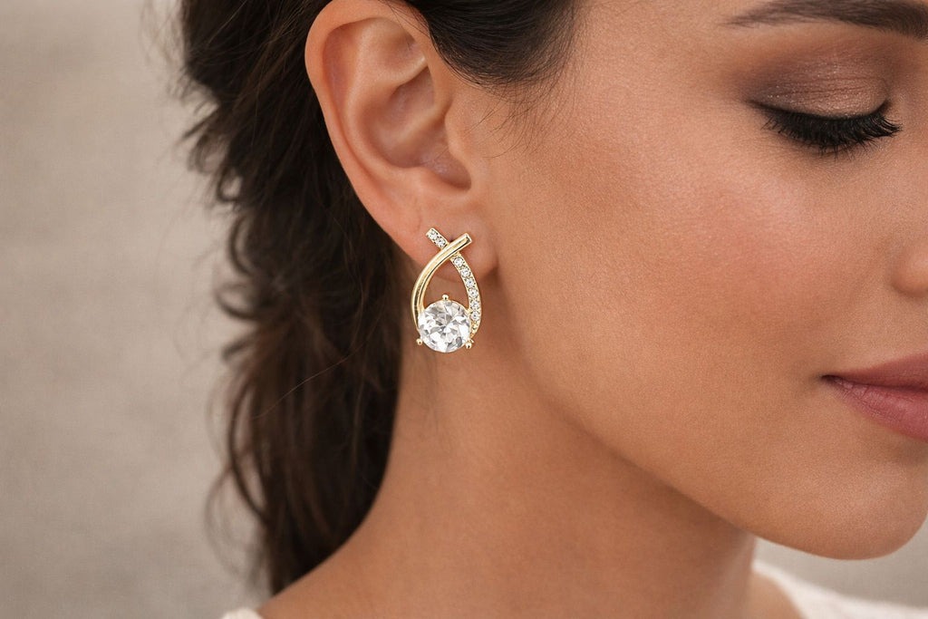Celestia Gold Teardrop Earrings